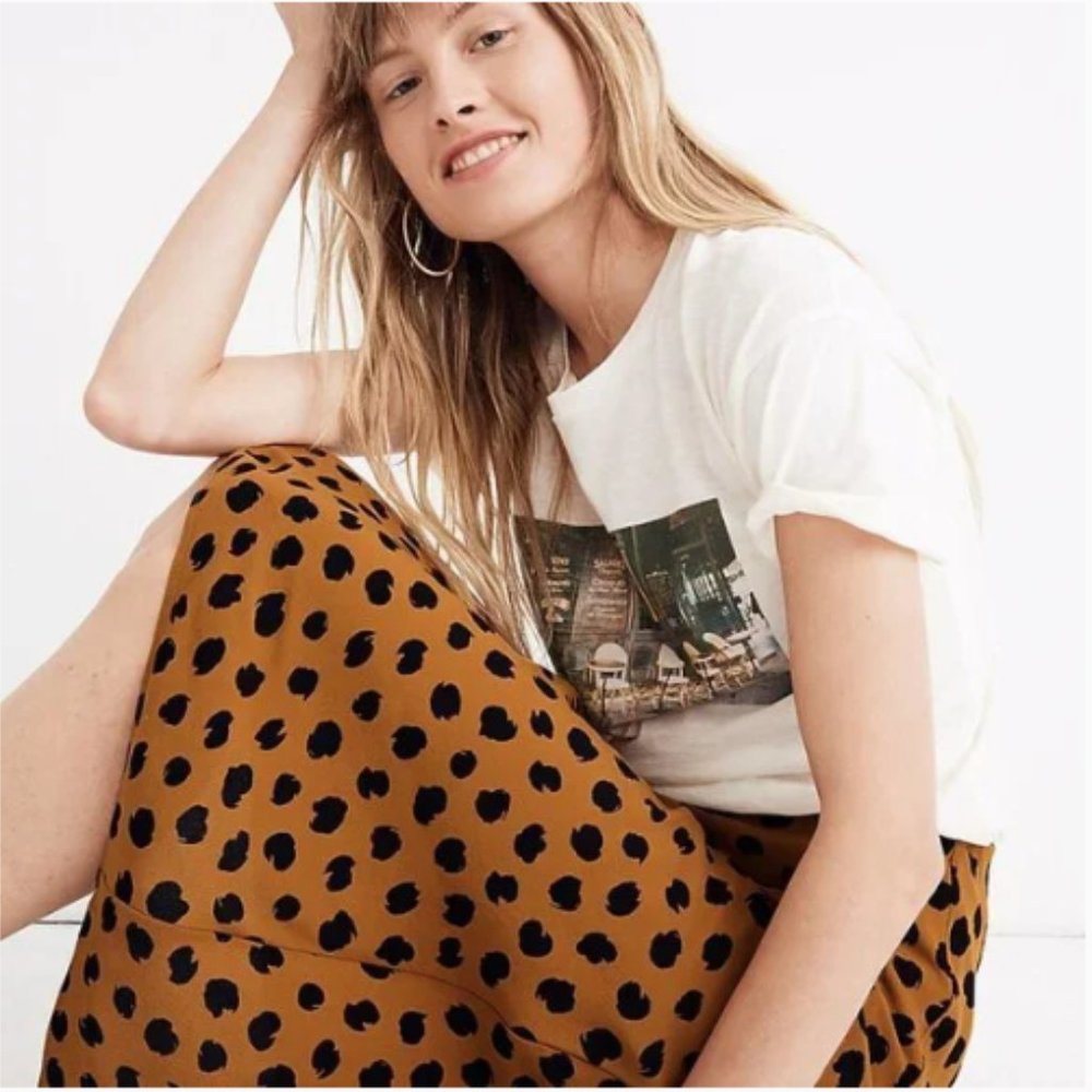 Madewell | Midi Slip Skirt | Painted Spots | Size 2 | NWT